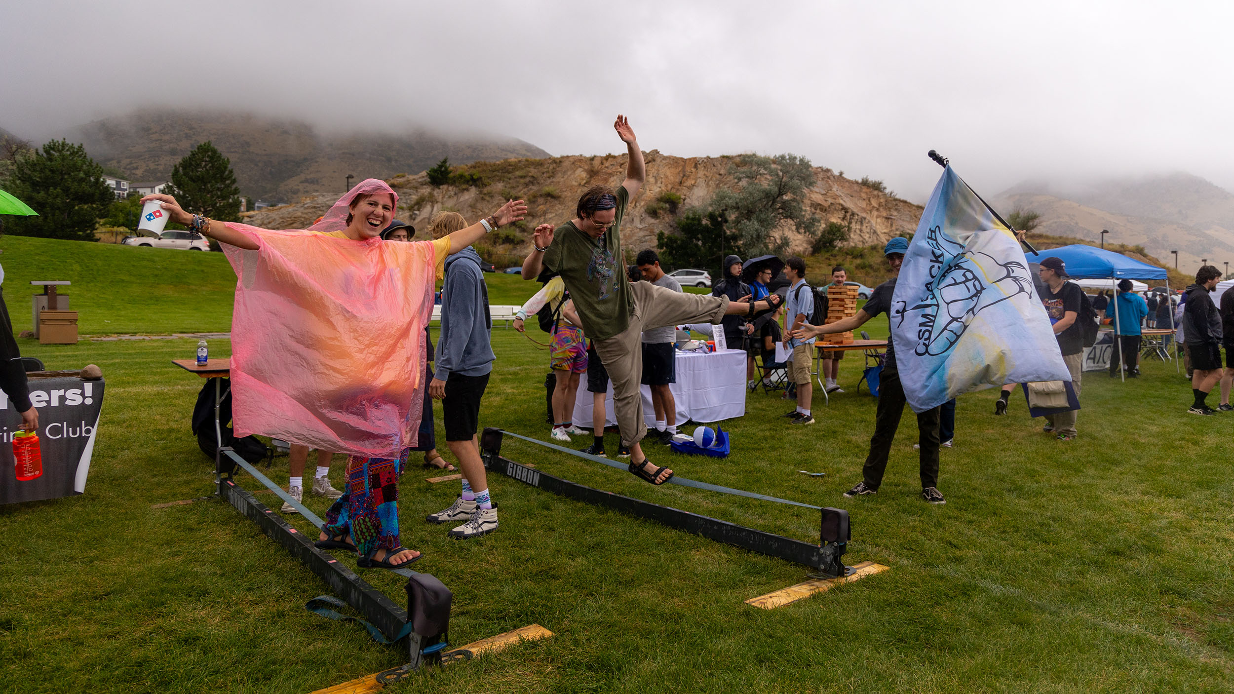 Students having fun at celebration of Mines.